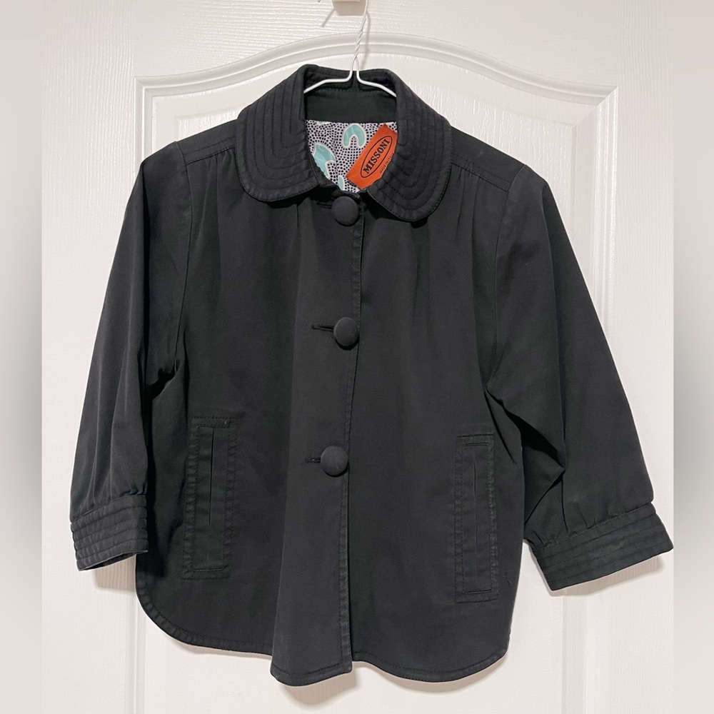 Missoni Black Short Button Jacket